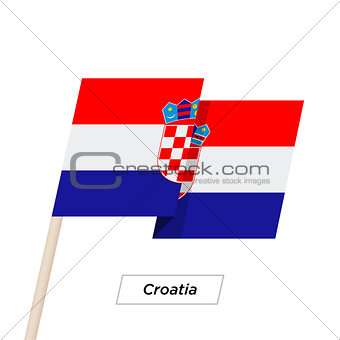Croatia Ribbon Waving Flag Isolated on White. Vector Illustration.