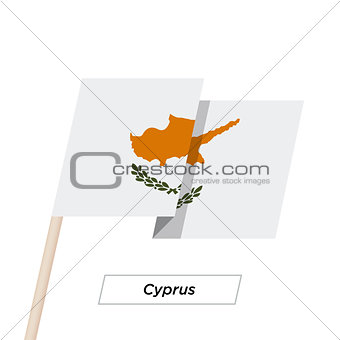 Cyprus Ribbon Waving Flag Isolated on White. Vector Illustration.