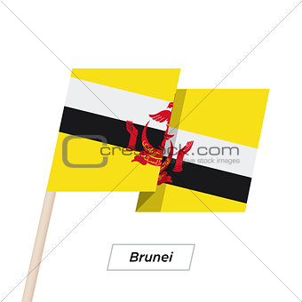 Brunei Ribbon Waving Flag Isolated on White. Vector Illustration.