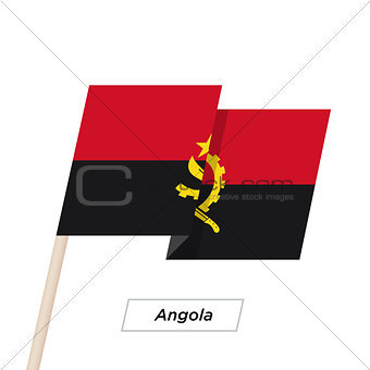 Angola Ribbon Waving Flag Isolated on White. Vector Illustration.