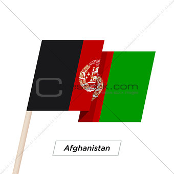 Afghanistan Ribbon Waving Flag Isolated on White. Vector Illustration.