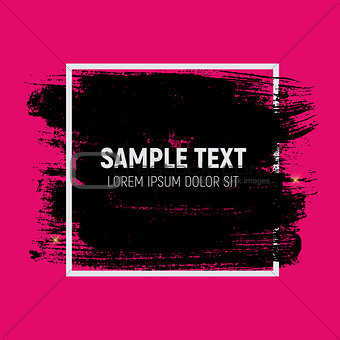 Abstract Brush Stroke Designs in Black, Pink and White Texture w