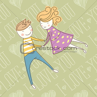 Vector Seamless Card With Couple 12 [Converted]