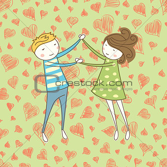 Vector Seamless Card With Couple 21 [Converted]