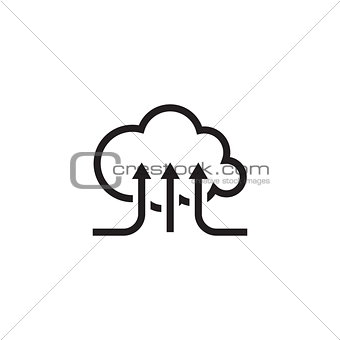 Online Cloud Services. Flat Design Icon.