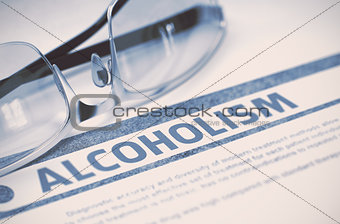 Alcoholism. Medicine. 3D Illustration.