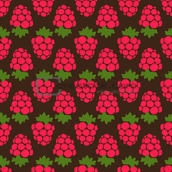 Seamless raspberry background brown pattern