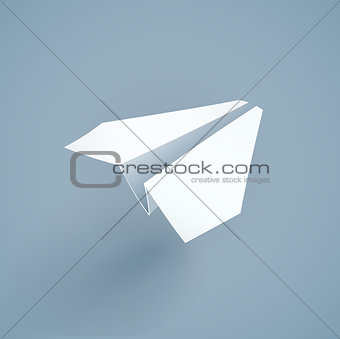 Paper origami airplane. Handicraft