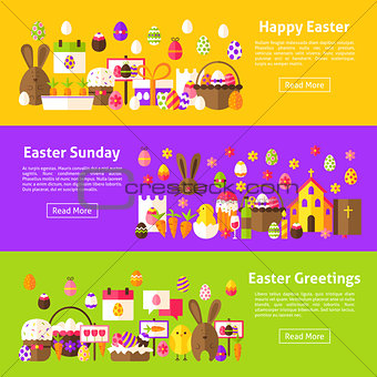 Happy Easter Web Horizontal Banners