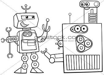robots character coloring page