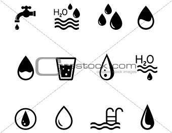 concept icons on the theme of water