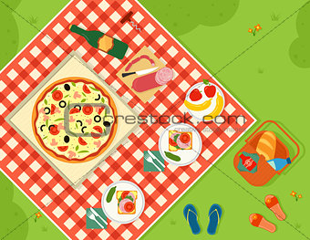 summer picnic in park banner