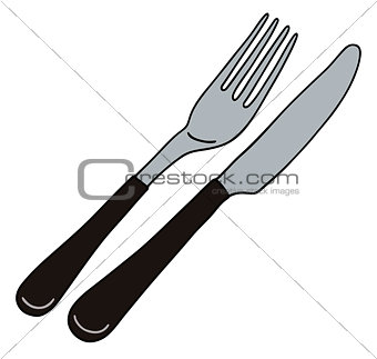 Cutlery with black handle