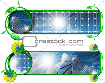 Solar Energy - Two Banners with Solar Panels