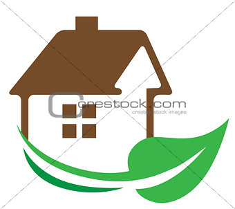 House and green leaf