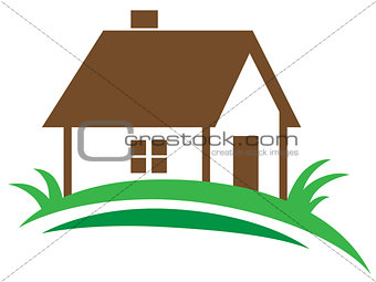 House and green grass