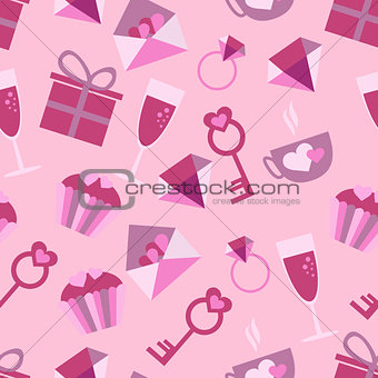 Valentines Day Love icons seamless pattern with icons
