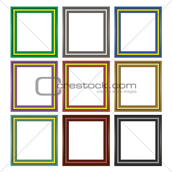 Set of Colorful Wooden Frames