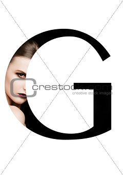 G letter beauty makeup girl creative fashion font