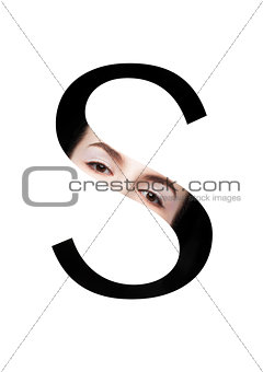 S letter beauty makeup girl creative fashion font