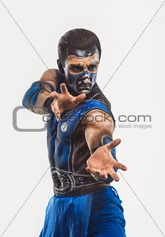 Professional bodyart Sub-Zero from Mortal Kombat