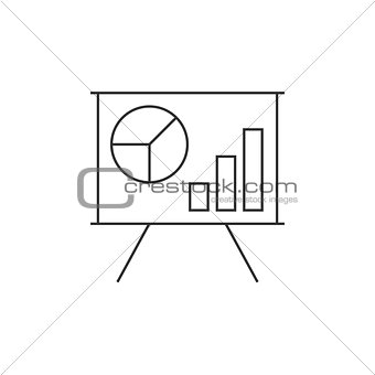 Schedule on the whiteboard line icon