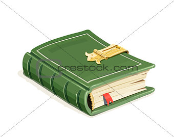 Green vintage book with lock