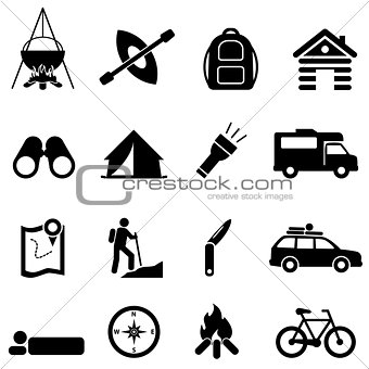 Leisure, camping and recreation icons