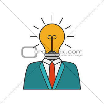 Businessman with lightbulb