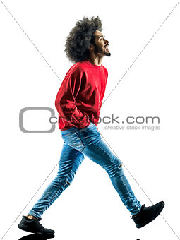 african man walking walker happy isolated