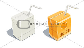 Cardboard pack with tube blank and for orange juice 