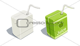 Cardboard pack with tube blank and for apple juice 