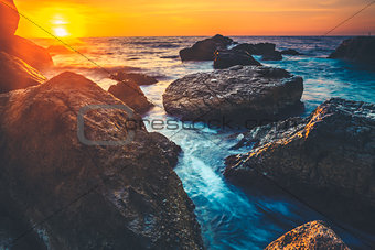 Sunset on the coast of the Sri Lanka