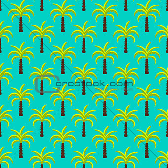 Tropic palm trees seamless vector pattern.