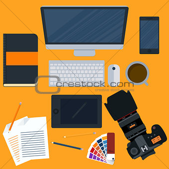 Vector illustration of a workplace designer