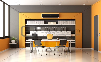 Orange and gray modern office
