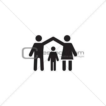 Family Insurance Icon. Flat Design.