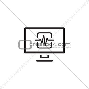 Cardiogram and Medical Services Icon. Flat Design.