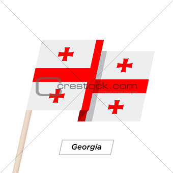 Georgia Ribbon Waving Flag Isolated on White. Vector Illustration.