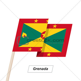 Grenada Ribbon Waving Flag Isolated on White. Vector Illustration.