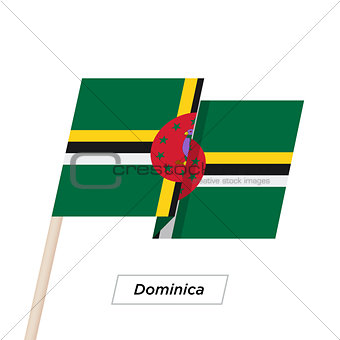 Dominica Ribbon Waving Flag Isolated on White. Vector Illustration.