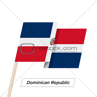 Dominican Republic Ribbon Waving Flag Isolated on White. Vector Illustration.