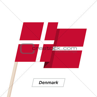 Denmark Ribbon Waving Flag Isolated on White. Vector Illustration.