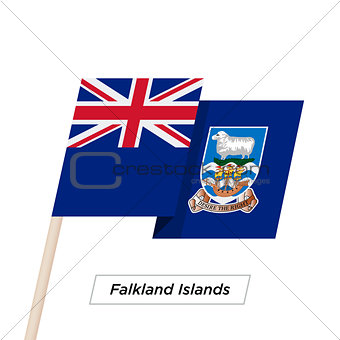 Falkland Islands Ribbon Waving Flag Isolated on White. Vector Illustration.