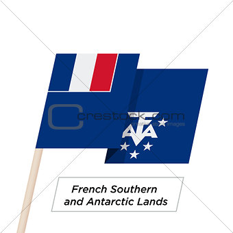 French Southern and Antarctic Lands Ribbon Waving Flag Isolated on White. Vector Illustration.
