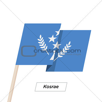 Kosrae Ribbon Waving Flag Isolated on White. Vector Illustration.