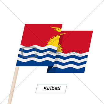 Kiribati Ribbon Waving Flag Isolated on White. Vector Illustration.