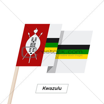 Kwazulu Ribbon Waving Flag Isolated on White. Vector Illustration.