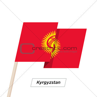 Kyrgyzstan Ribbon Waving Flag Isolated on White. Vector Illustration.