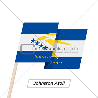 Johnston Atoll Ribbon Waving Flag Isolated on White. Vector Illustration.